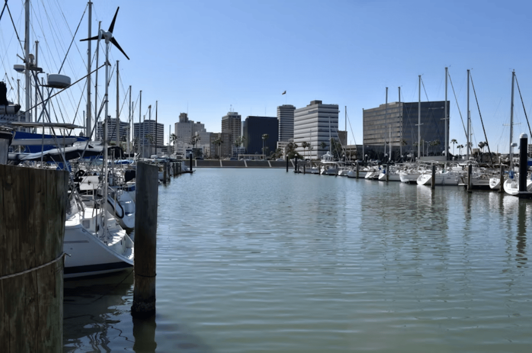 Downtown Corpus Christi, Texas, one of the best places to retire in Texas.
